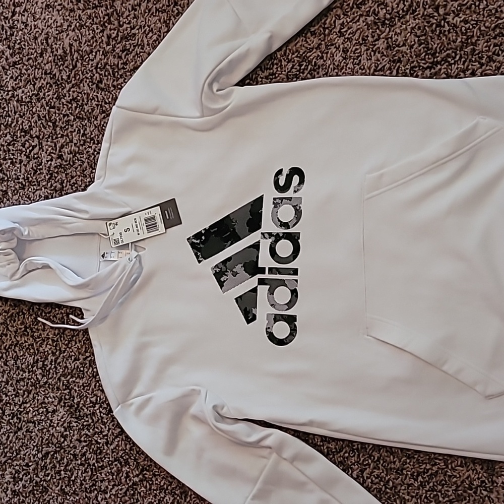 Men's Adidas White Hoodie
